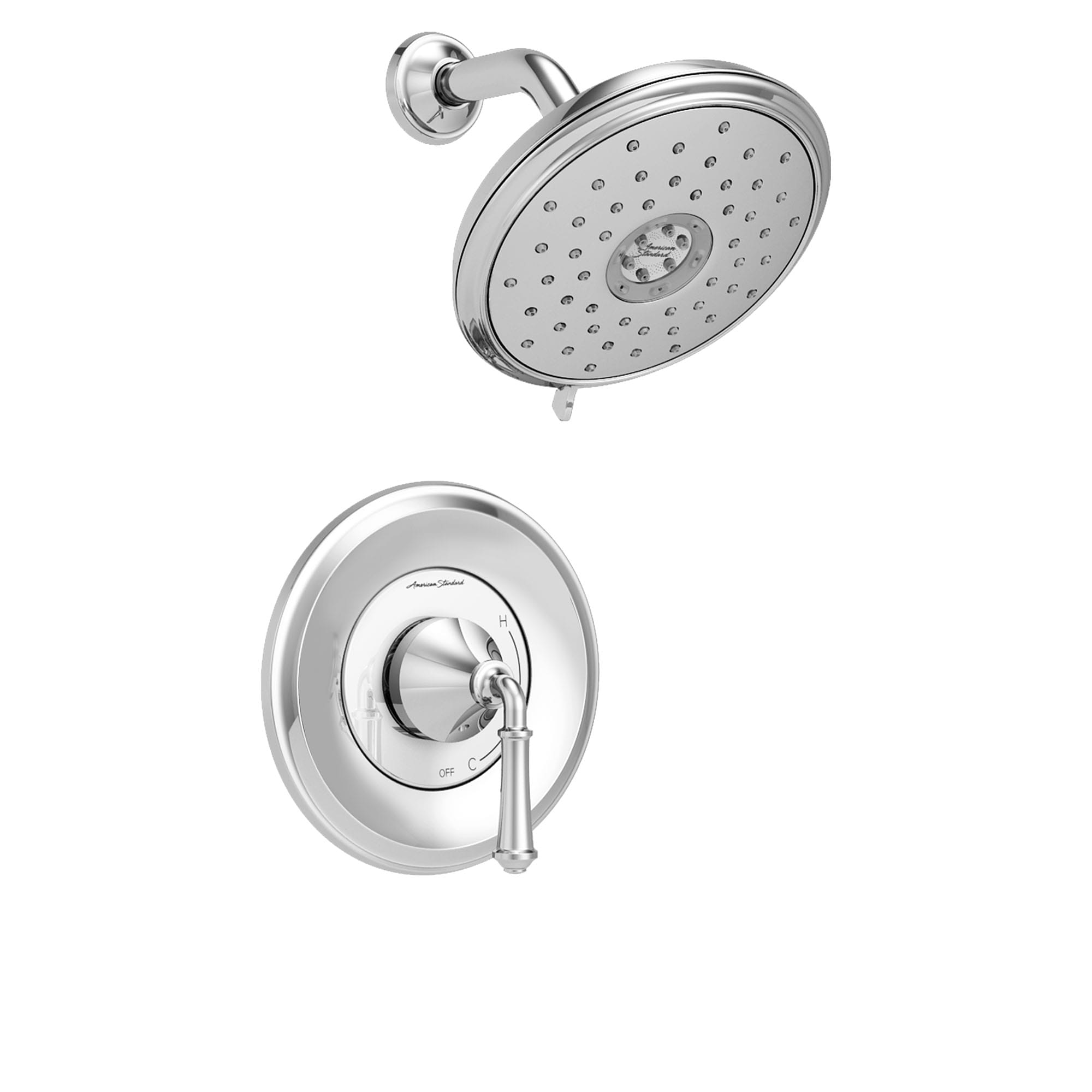 Delancey® 1.8 gpm/ 6.8 L/min Garniture de douche avec Pomme de douche 4 fonctions à économie d'eau et poignée à levier
